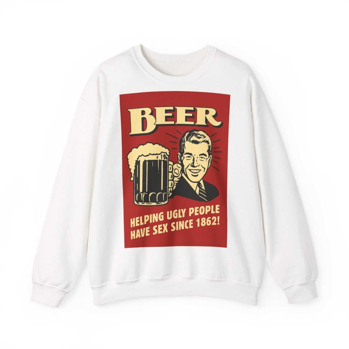 Beer Sweatshirt – Schwarzer Humor im Retro-Werbestil – Freches Satire-Design für mutige Statements | True Insights