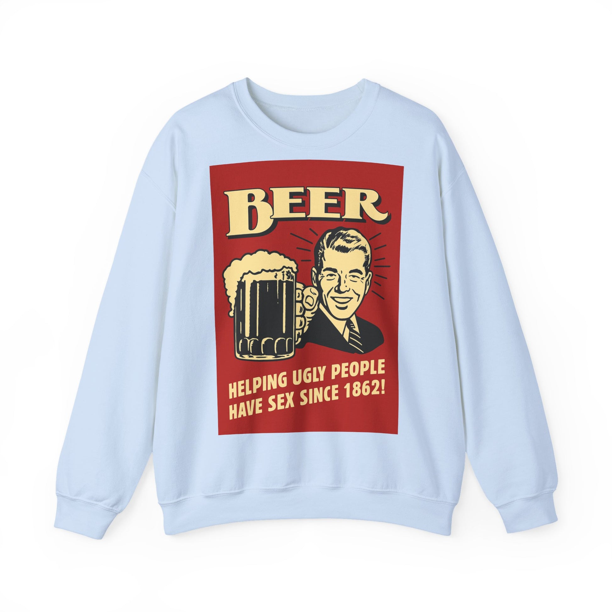 Beer Sweatshirt – Schwarzer Humor im Retro-Werbestil – Freches Satire-Design für mutige Statements | True Insights