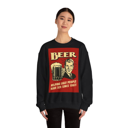 Beer Sweatshirt – Schwarzer Humor im Retro-Werbestil – Freches Satire-Design für mutige Statements | True Insights