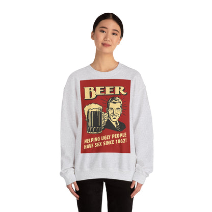 Beer Sweatshirt – Schwarzer Humor im Retro-Werbestil – Freches Satire-Design für mutige Statements | True Insights
