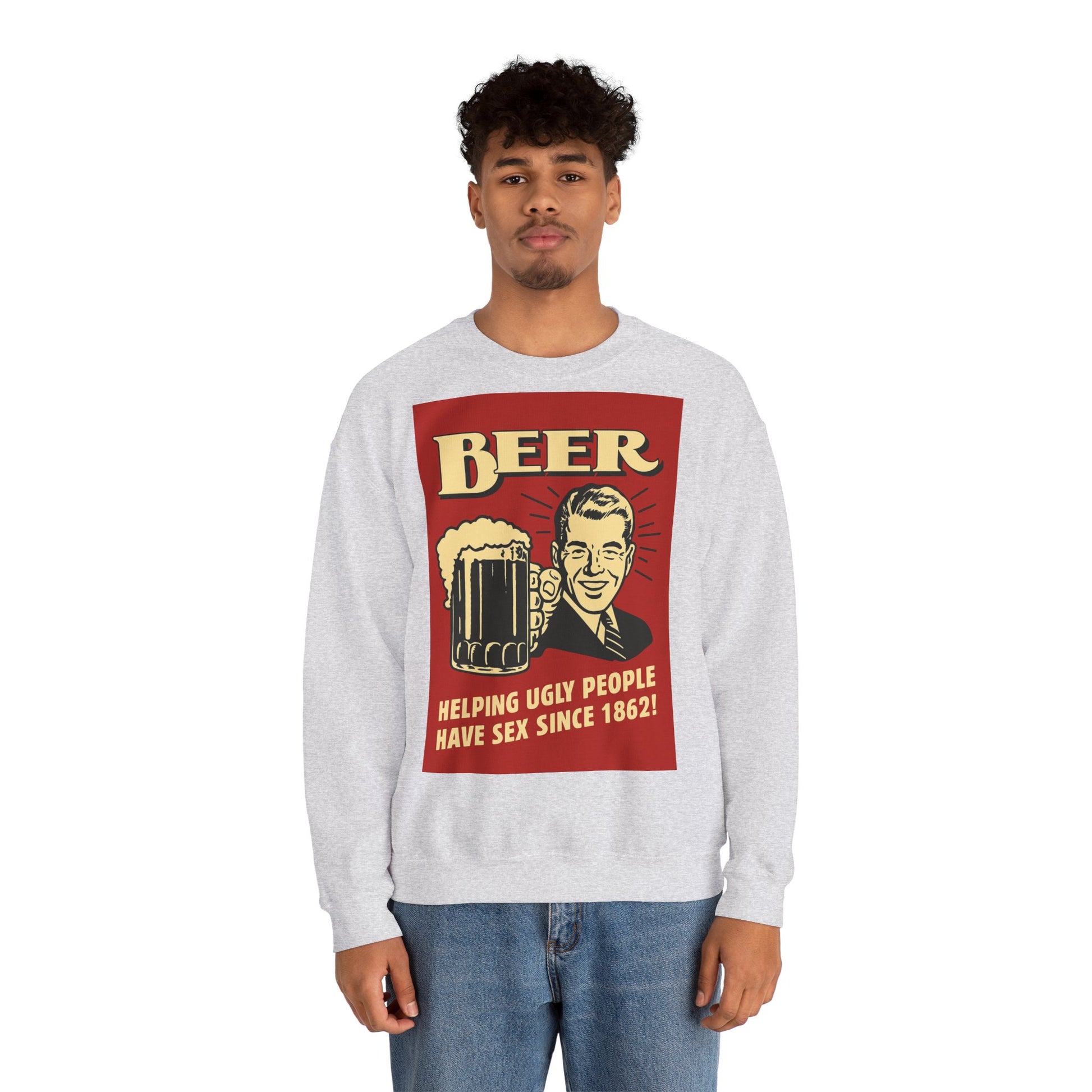 Beer Sweatshirt – Schwarzer Humor im Retro-Werbestil – Freches Satire-Design für mutige Statements | True Insights