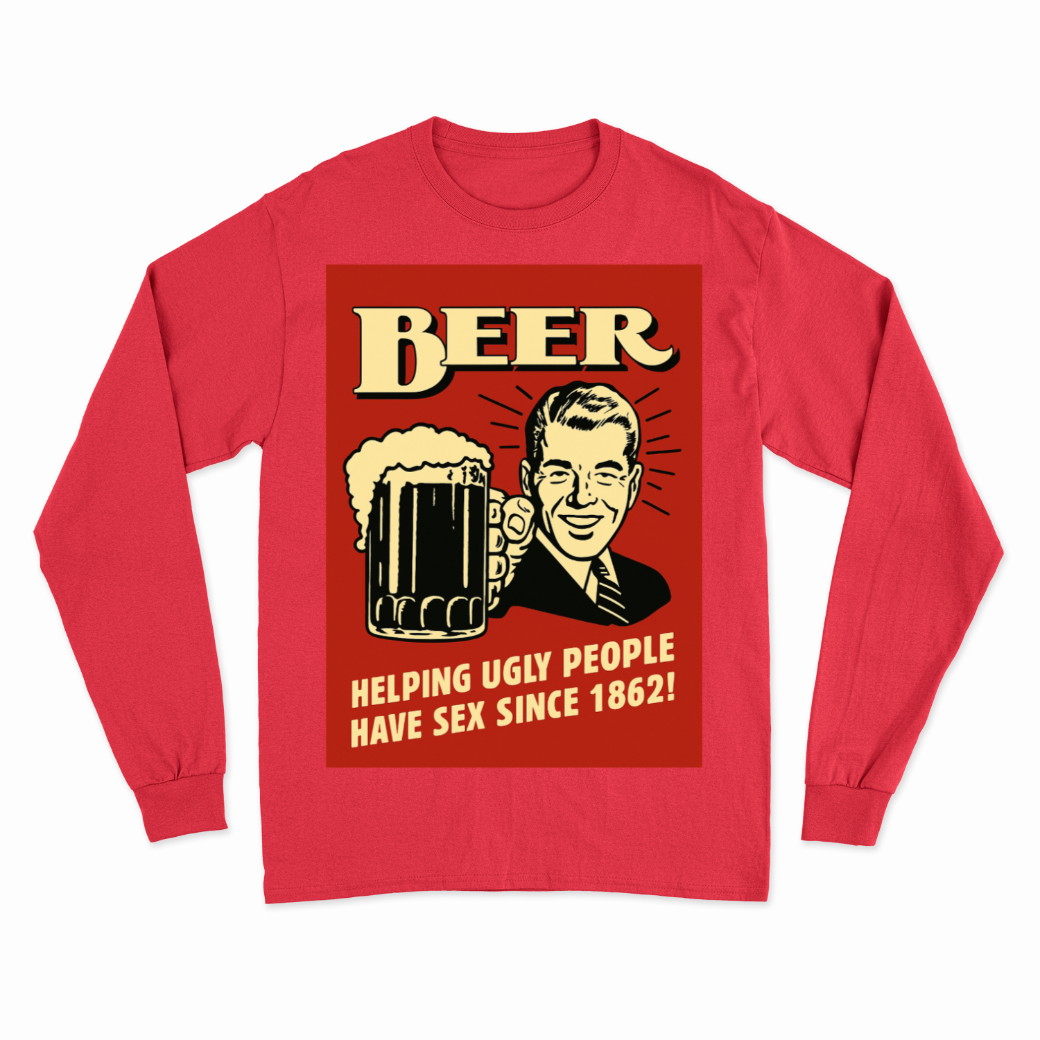 Beer Sweatshirt – Schwarzer Humor im Retro-Werbestil – Freches Satire-Design für mutige Statements | True Insights