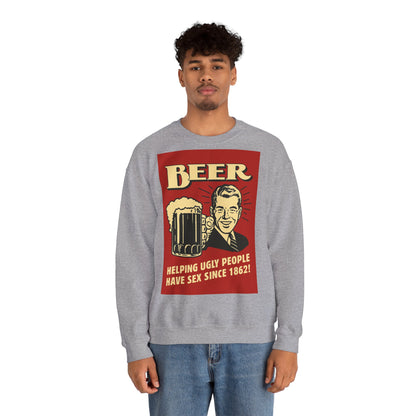 Beer Sweatshirt – Schwarzer Humor im Retro-Werbestil – Freches Satire-Design für mutige Statements | True Insights