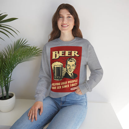 Beer Sweatshirt – Schwarzer Humor im Retro-Werbestil – Freches Satire-Design für mutige Statements | True Insights