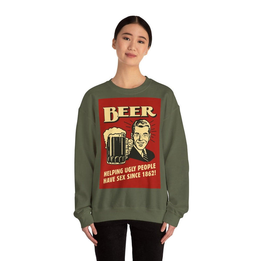 Beer Sweatshirt – Schwarzer Humor im Retro-Werbestil – Freches Satire-Design für mutige Statements | True Insights