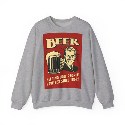 Beer Sweatshirt – Schwarzer Humor im Retro-Werbestil – Freches Satire-Design für mutige Statements | True Insights