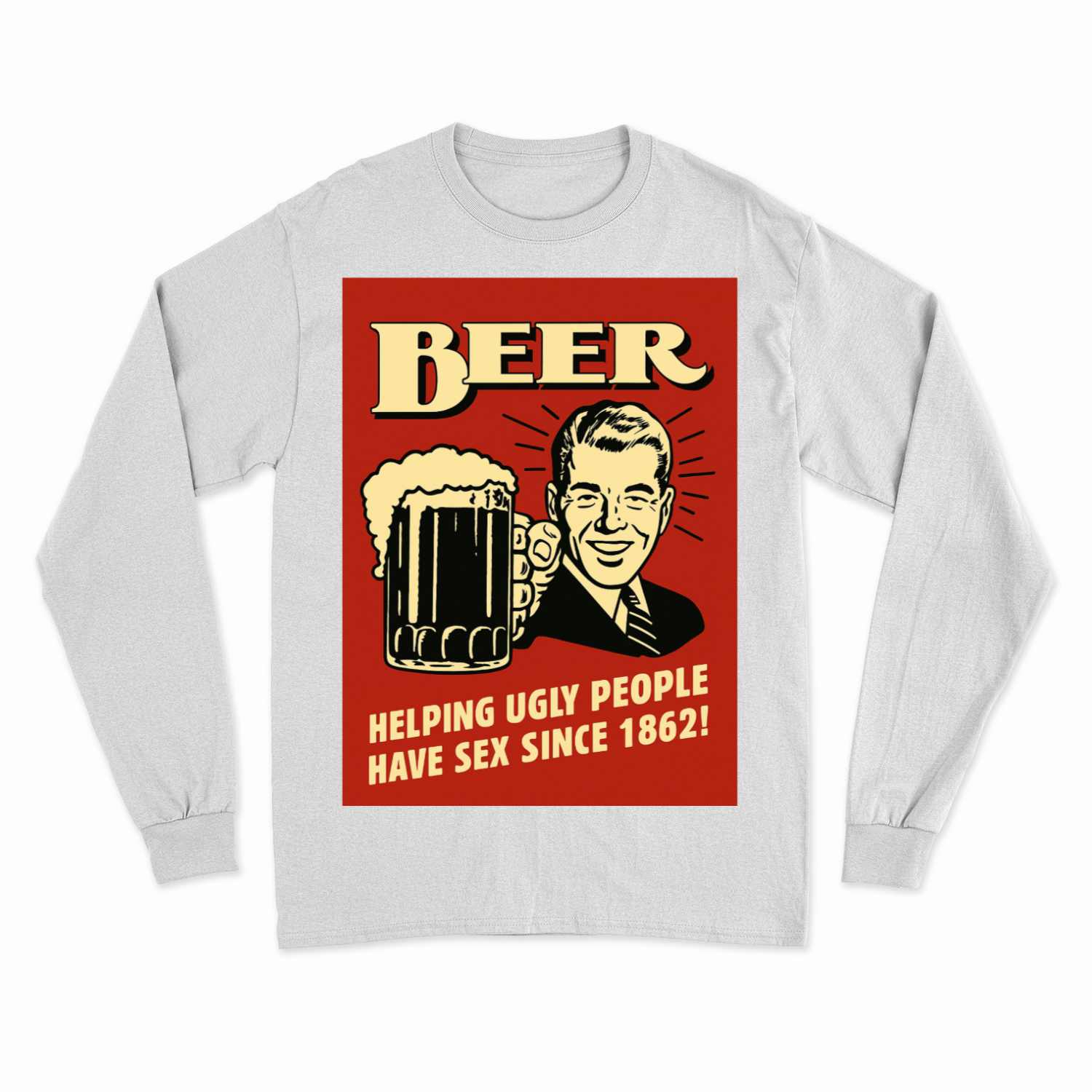 Beer Sweatshirt – Schwarzer Humor im Retro-Werbestil – Freches Satire-Design für mutige Statements | True Insights