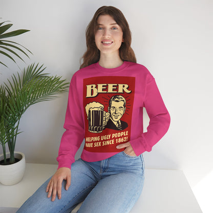 Beer Sweatshirt – Schwarzer Humor im Retro-Werbestil – Freches Satire-Design für mutige Statements | True Insights