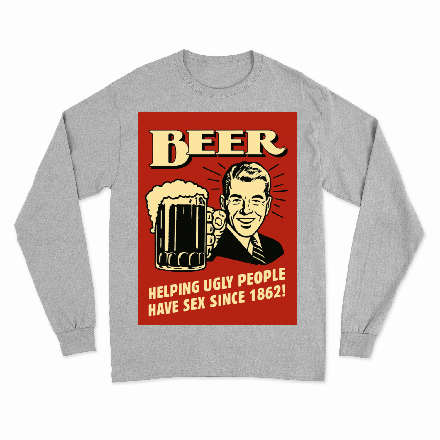 Beer Sweatshirt – Schwarzer Humor im Retro-Werbestil – Freches Satire-Design für mutige Statements | True Insights