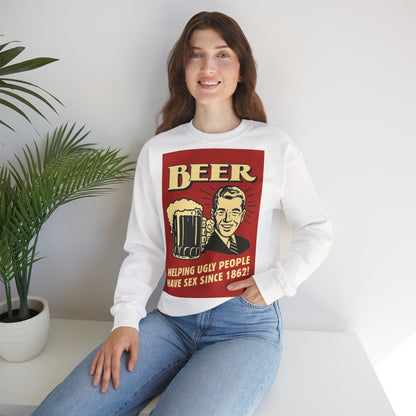 Beer Sweatshirt – Schwarzer Humor im Retro-Werbestil – Freches Satire-Design für mutige Statements | True Insights