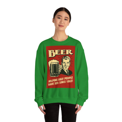 Beer Sweatshirt – Schwarzer Humor im Retro-Werbestil – Freches Satire-Design für mutige Statements | True Insights