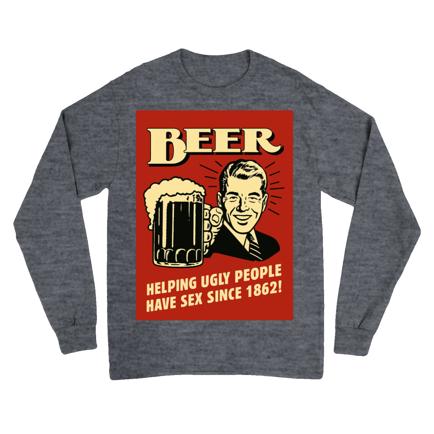 Beer Sweatshirt – Schwarzer Humor im Retro-Werbestil – Freches Satire-Design für mutige Statements | True Insights
