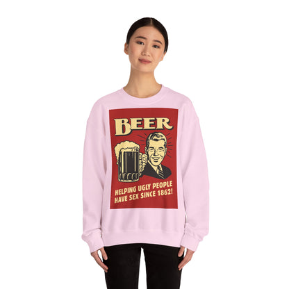 Beer Sweatshirt – Schwarzer Humor im Retro-Werbestil – Freches Satire-Design für mutige Statements | True Insights