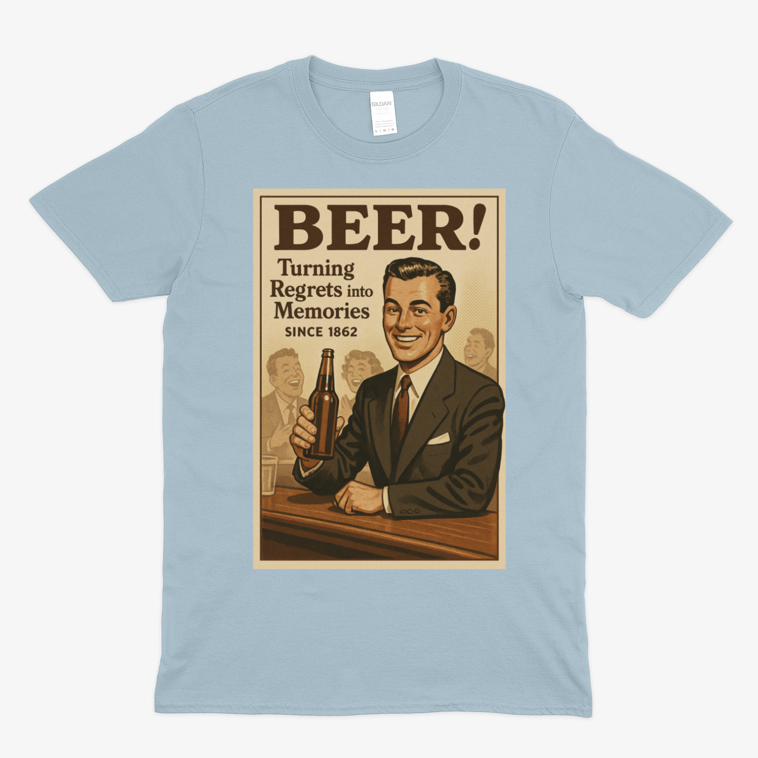 Beer! – Vintage T-Shirt „Turning Regrets into Memories“-T-Shirt-True Insights