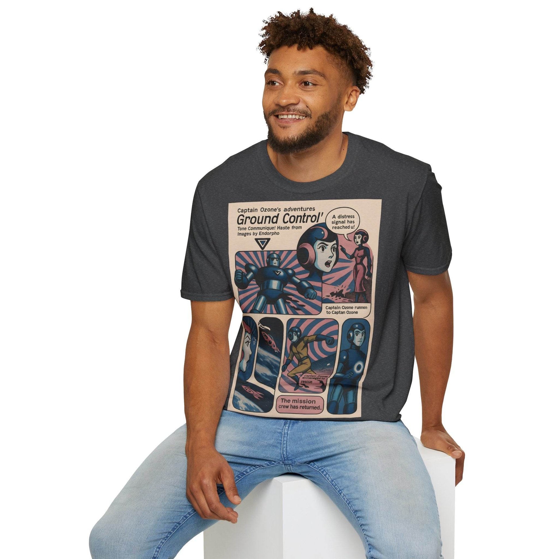 Captain Ozone T-Shirt – Retro Sci-Fi Comic Design | Ground Control Edition – Freches Satire-Design für mutige Statements | True Insights