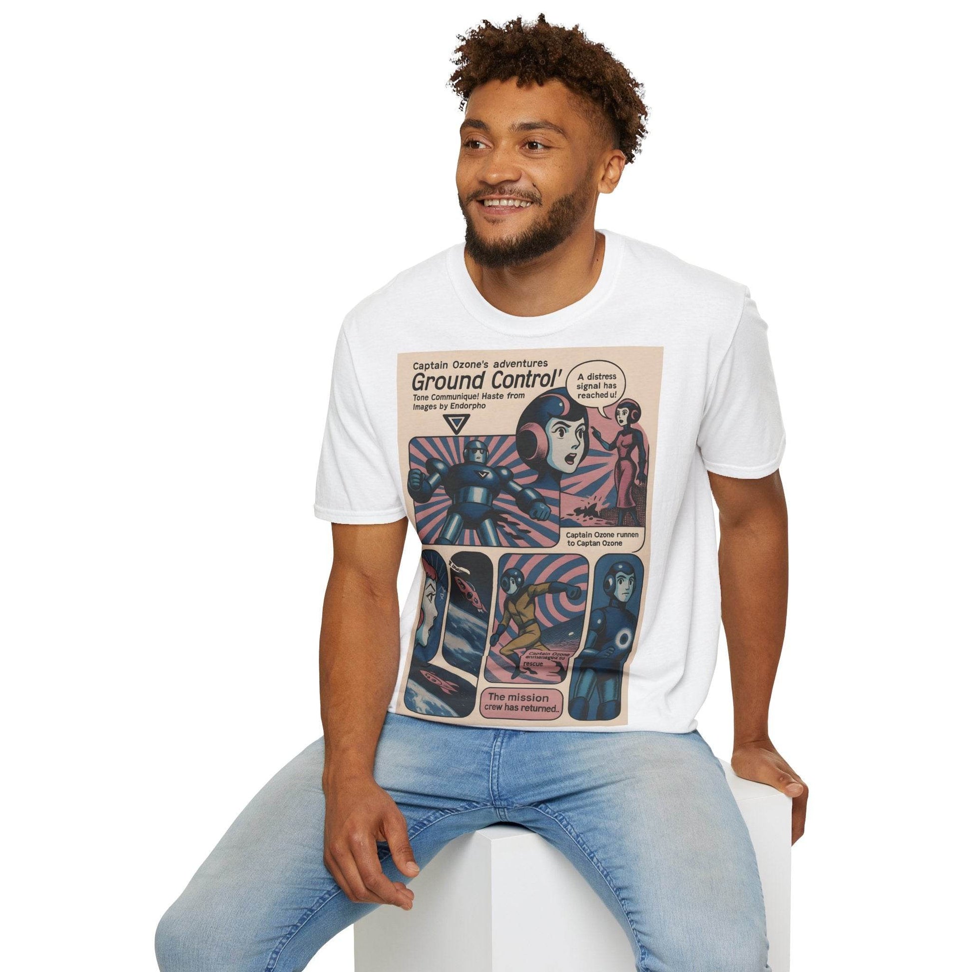 Captain Ozone T-Shirt – Retro Sci-Fi Comic Design | Ground Control Edition – Freches Satire-Design für mutige Statements | True Insights
