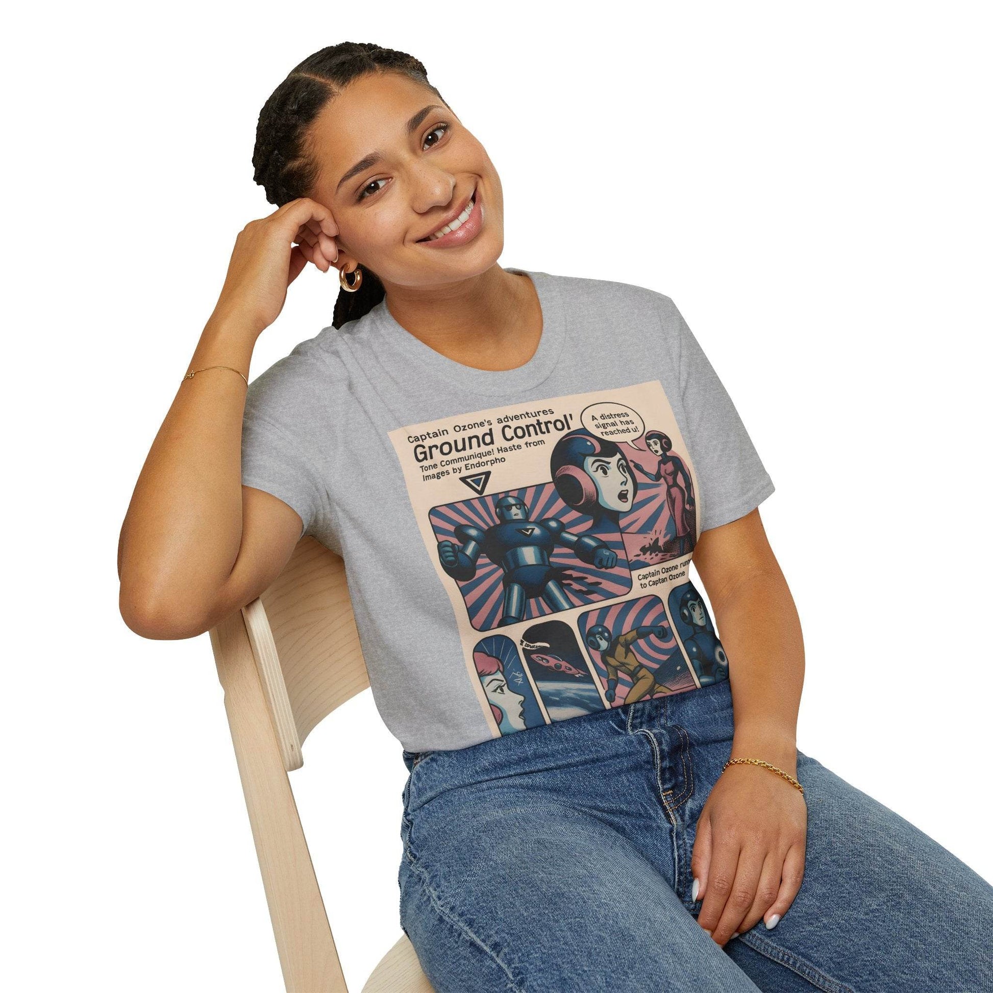 Captain Ozone T-Shirt – Retro Sci-Fi Comic Design | Ground Control Edition – Freches Satire-Design für mutige Statements | True Insights