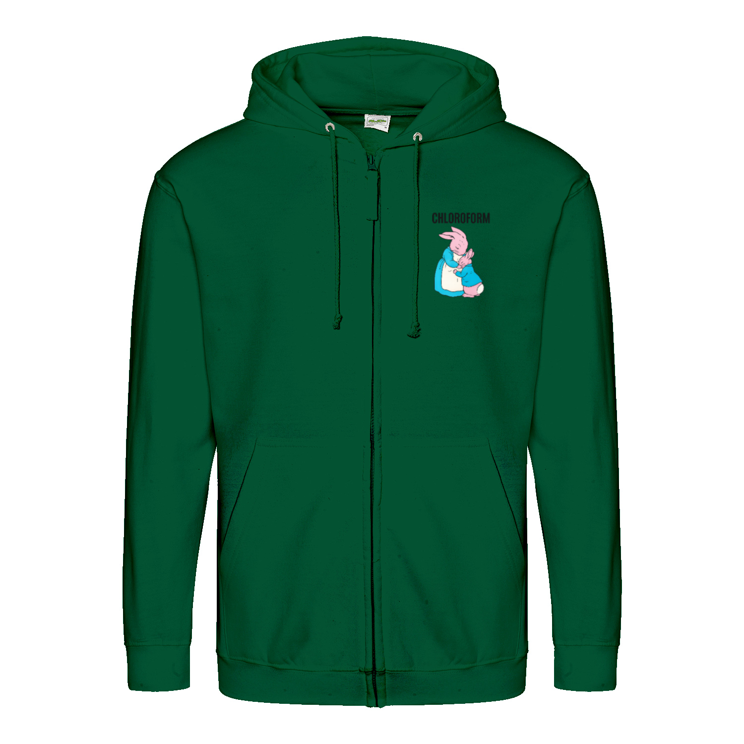 Chloroform Bunny Zip Hoodie – Schwarzhumor Cartoon-Hoodie-Zip Hoodie-True Insights