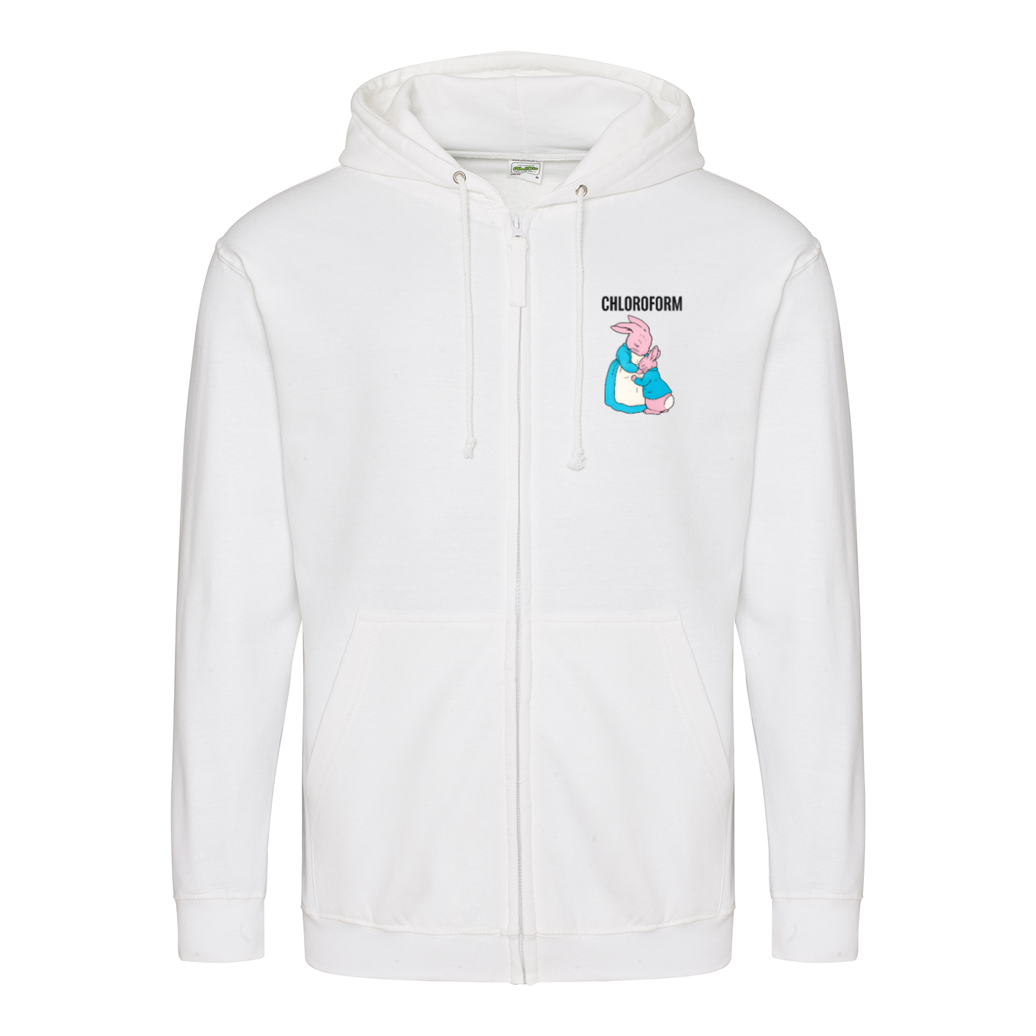 Chloroform Bunny Zip Hoodie – Schwarzhumor Cartoon-Hoodie-Zip Hoodie-True Insights