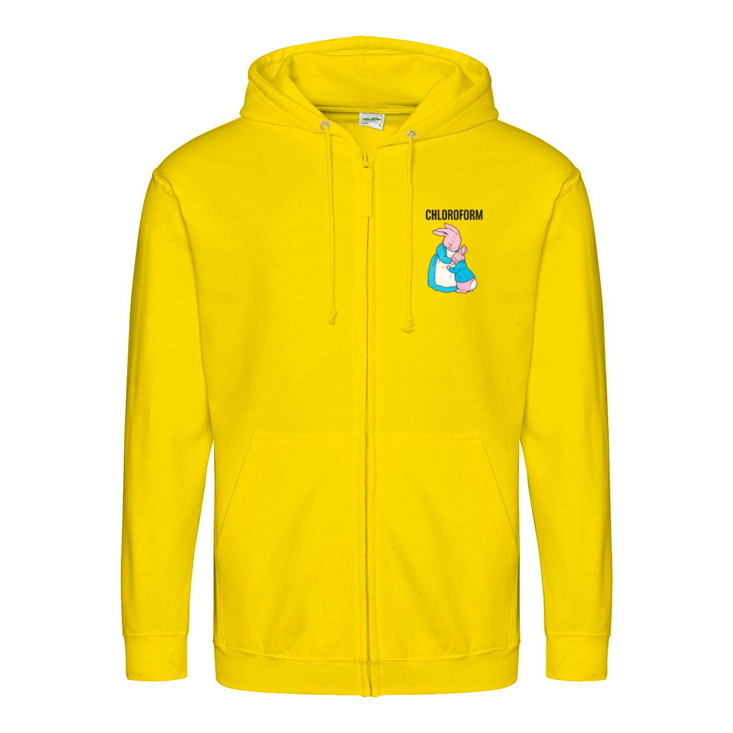 Chloroform Bunny Zip Hoodie – Schwarzhumor Cartoon-Hoodie-Zip Hoodie-True Insights