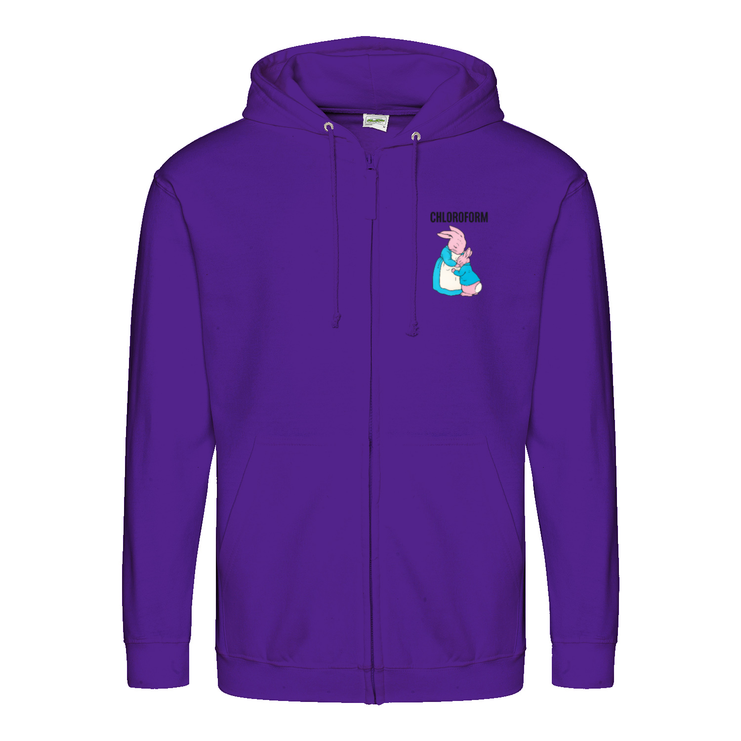 Chloroform Bunny Zip Hoodie – Schwarzhumor Cartoon-Hoodie-Zip Hoodie-True Insights