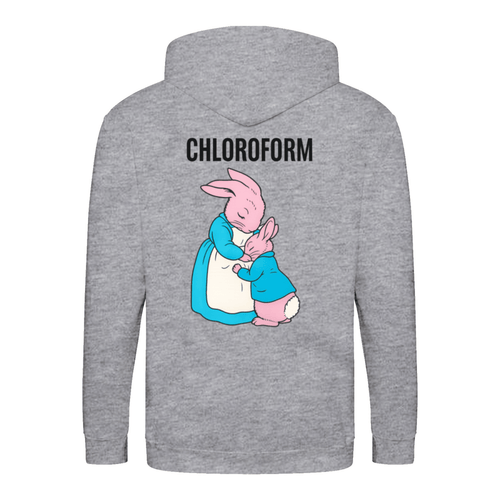 Chloroform Bunny Zip Hoodie – Schwarzhumor Cartoon-Hoodie-Zip Hoodie-True Insights