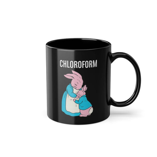 True Insights Tasse Chloroform satirisches Cartoon-Design schwarzer Humor