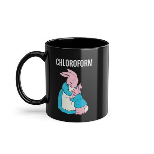 True Insights Tasse Chloroform lustiges Cartoon-Motiv mit Abgründen in Schwarz