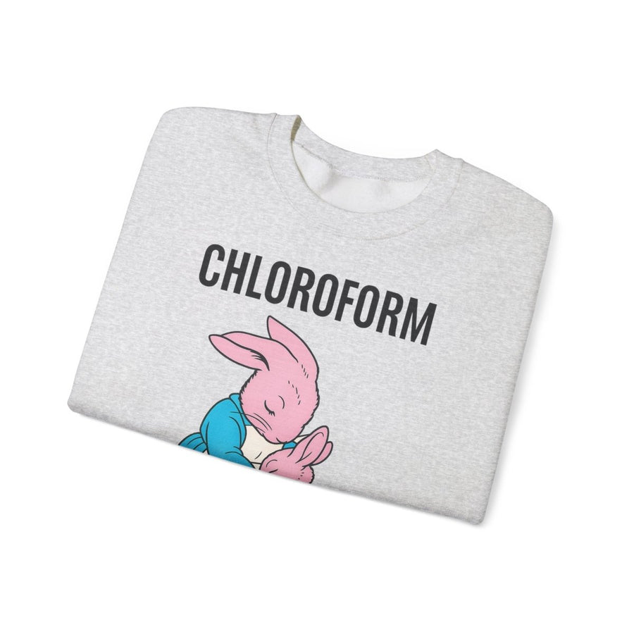 „CHLOROFORM“ – Retro-Sweatshirt mit Hasen und bösem Twist – Freches Satire-Design für mutige Statements | True Insights