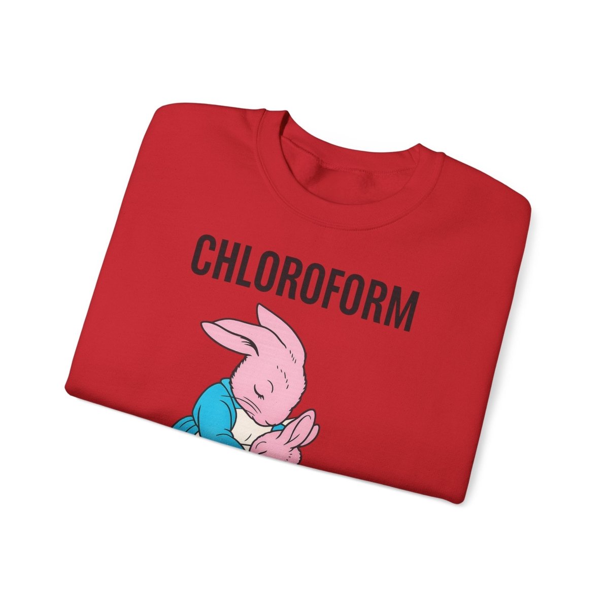 „CHLOROFORM“ – Retro-Sweatshirt mit Hasen und bösem Twist – Freches Satire-Design für mutige Statements | True Insights