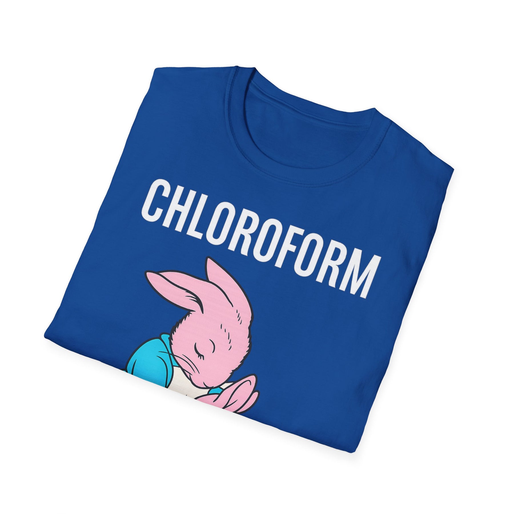 „CHLOROFORM“ – Satirisches Cartoon-T-Shirt mit Kuschelfalle – Freches Satire-Design für mutige Statements | True Insights