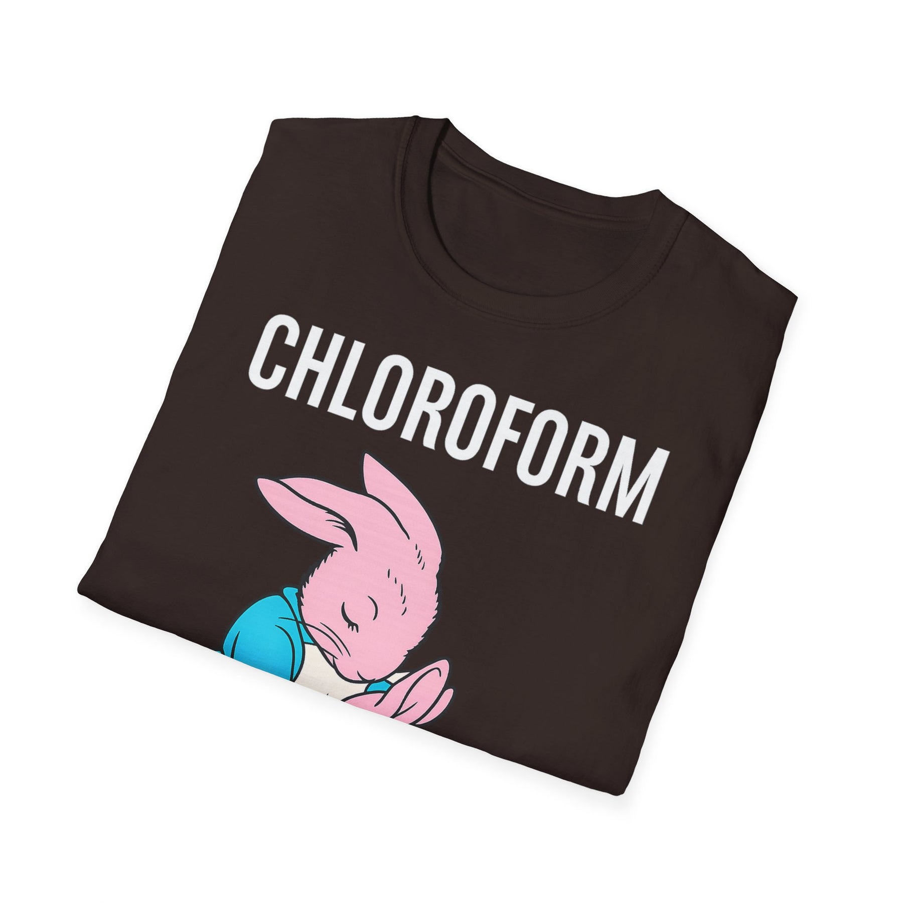 „CHLOROFORM“ – Satirisches Cartoon-T-Shirt mit Kuschelfalle – Freches Satire-Design für mutige Statements | True Insights