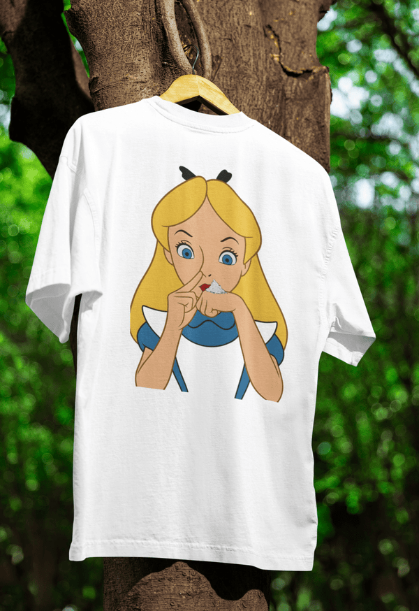 True Insights T-Shirt Creative Dust Glitzerpuder satirische Streetwear in Weiß, Vorderansicht