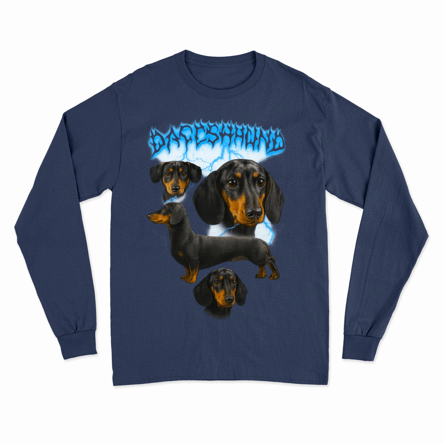 DACHSHUND Sweatshirt – Metal Dackel Energy mit Blitzgewitter