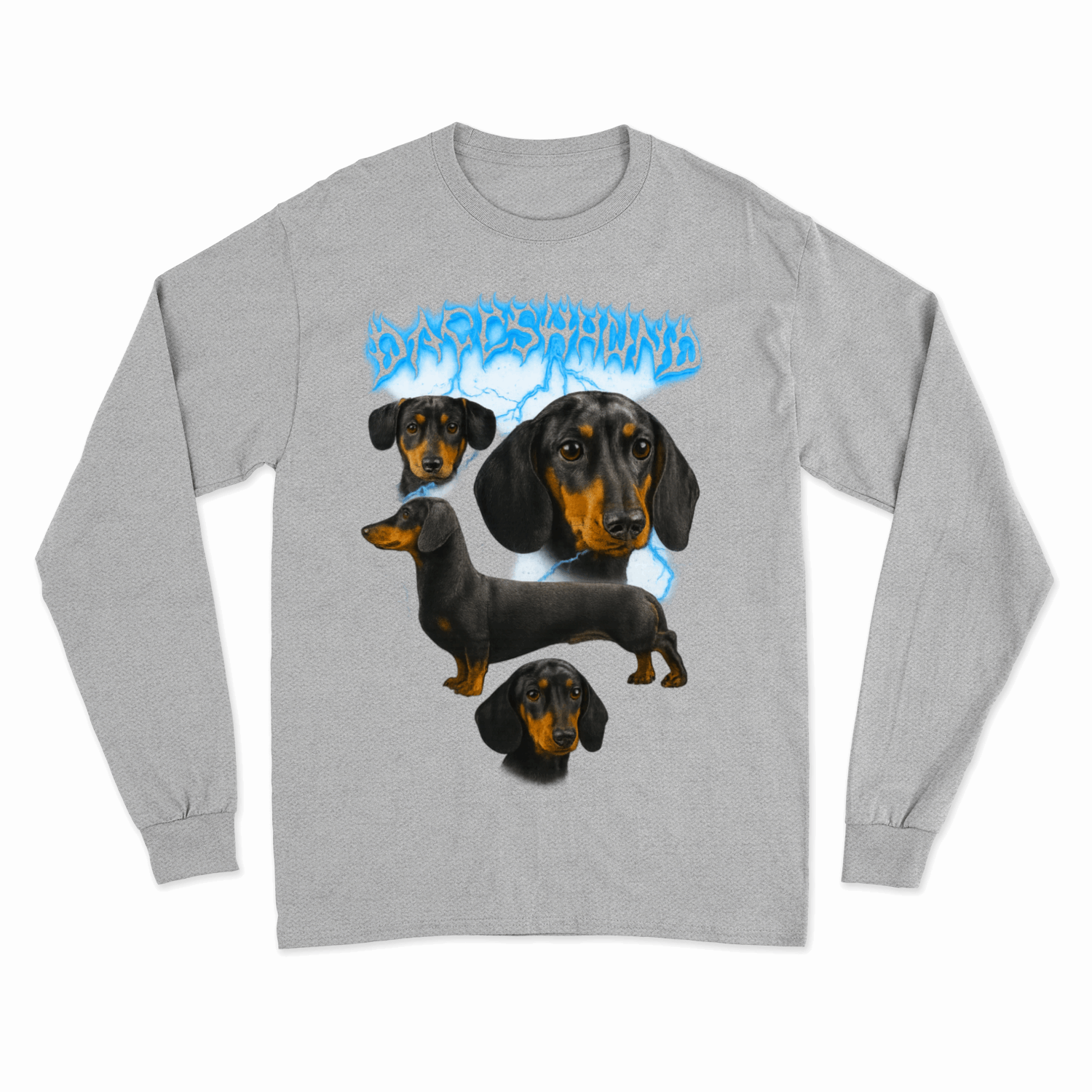 DACHSHUND Sweatshirt – Metal Dackel Energy mit Blitzgewitter