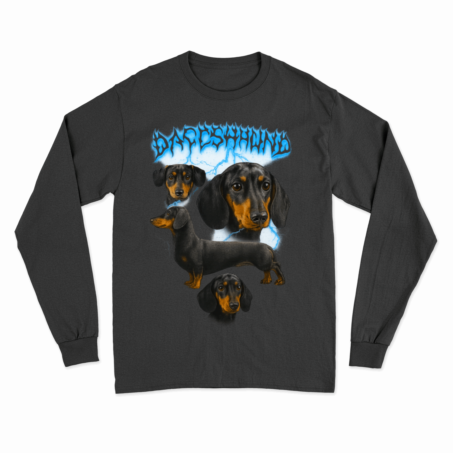 DACHSHUND Sweatshirt – Metal Dackel Energy mit Blitzgewitter