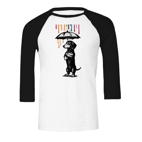Dackel „Color Rain“ – 3/4 Sleeve Shirt im Urban Street-Art Look-Sweatshirt-True Insights