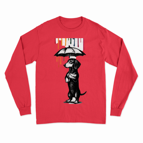 Dackel „Color Rain“ – Street-Art Sweatshirt mit Dackel und Farbregen-Sweatshirt-True Insights