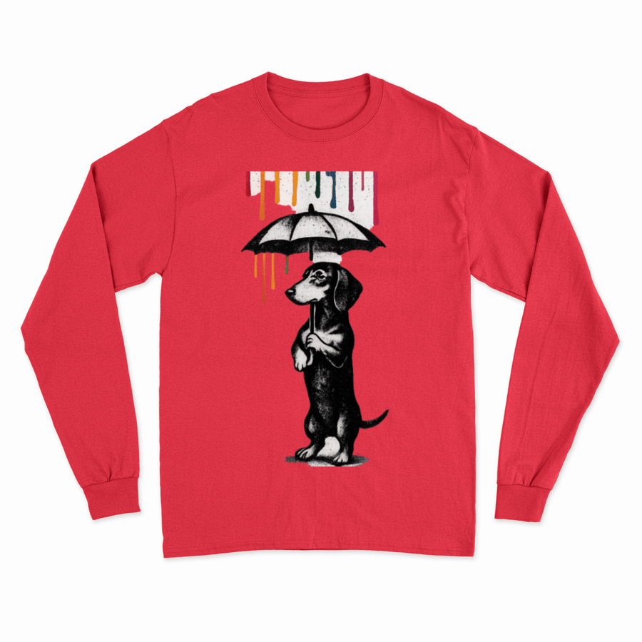 Dackel „Color Rain“ – Street-Art Sweatshirt mit Dackel und Farbregen-Sweatshirt-True Insights