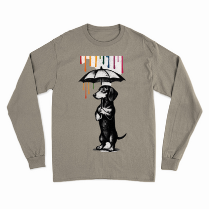 Dackel „Color Rain“ – Street-Art Sweatshirt mit Dackel und Farbregen-Sweatshirt-True Insights