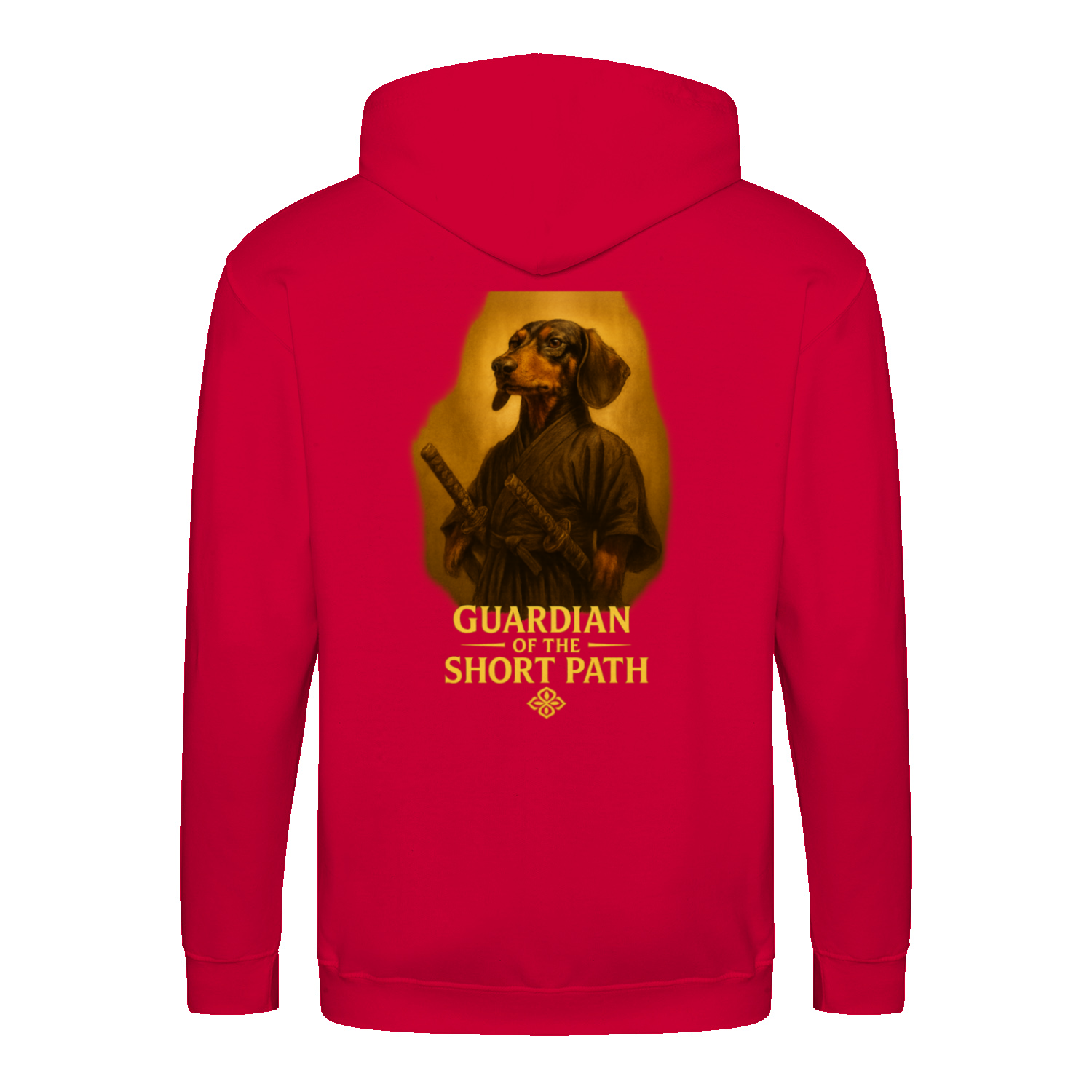 Dackel „Guardian of the Short Path“ – Zip-Hoodie mit epischem Dackelmotiv-Zip Hoodie-True Insights