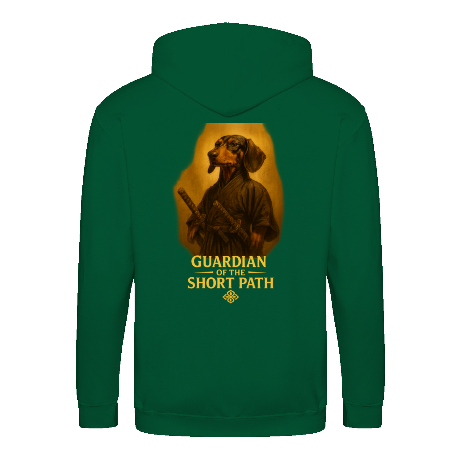 Dackel „Guardian of the Short Path“ – Zip-Hoodie mit epischem Dackelmotiv-Zip Hoodie-True Insights