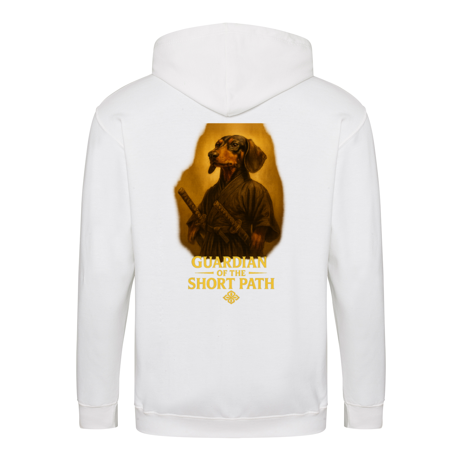 Dackel „Guardian of the Short Path“ – Zip-Hoodie mit epischem Dackelmotiv-Zip Hoodie-True Insights