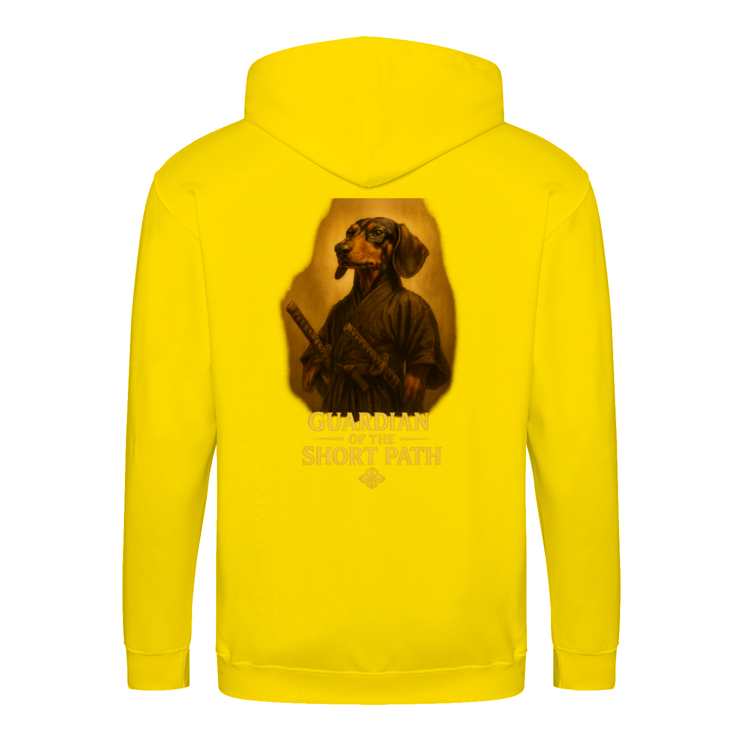 Dackel „Guardian of the Short Path“ – Zip-Hoodie mit epischem Dackelmotiv-Zip Hoodie-True Insights