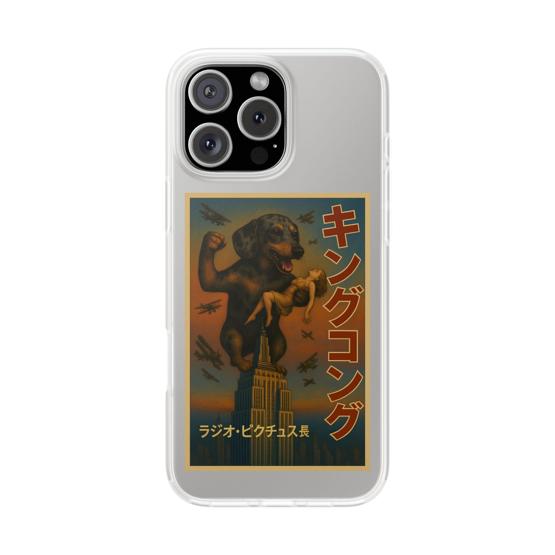 Dackel Handyhülle – King Kong Parodie | Retro Design für Hundefans & Filmnerds – Lustiges Phone Case | True Insights – Bild 1