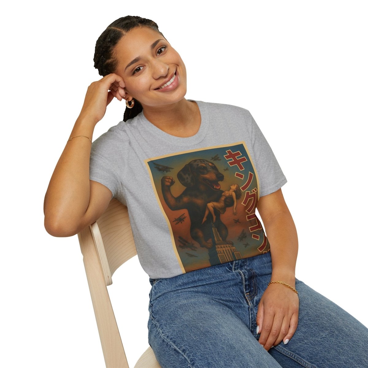 Dackel Kong – Lustiges T-Shirt mit Hunde-Monster-Motiv im Retro-Stil – Lustiges T-Shirt | True Insights – Bild 25