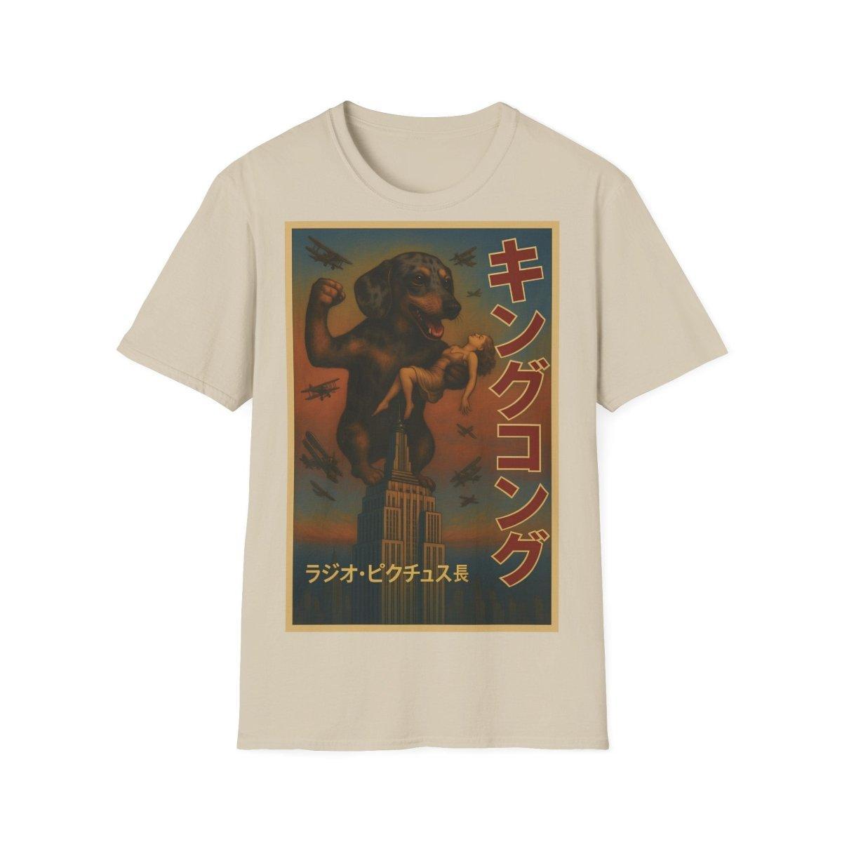 Dackel Kong – Lustiges T-Shirt mit Hunde-Monster-Motiv im Retro-Stil – Lustiges T-Shirt | True Insights – Bild 1