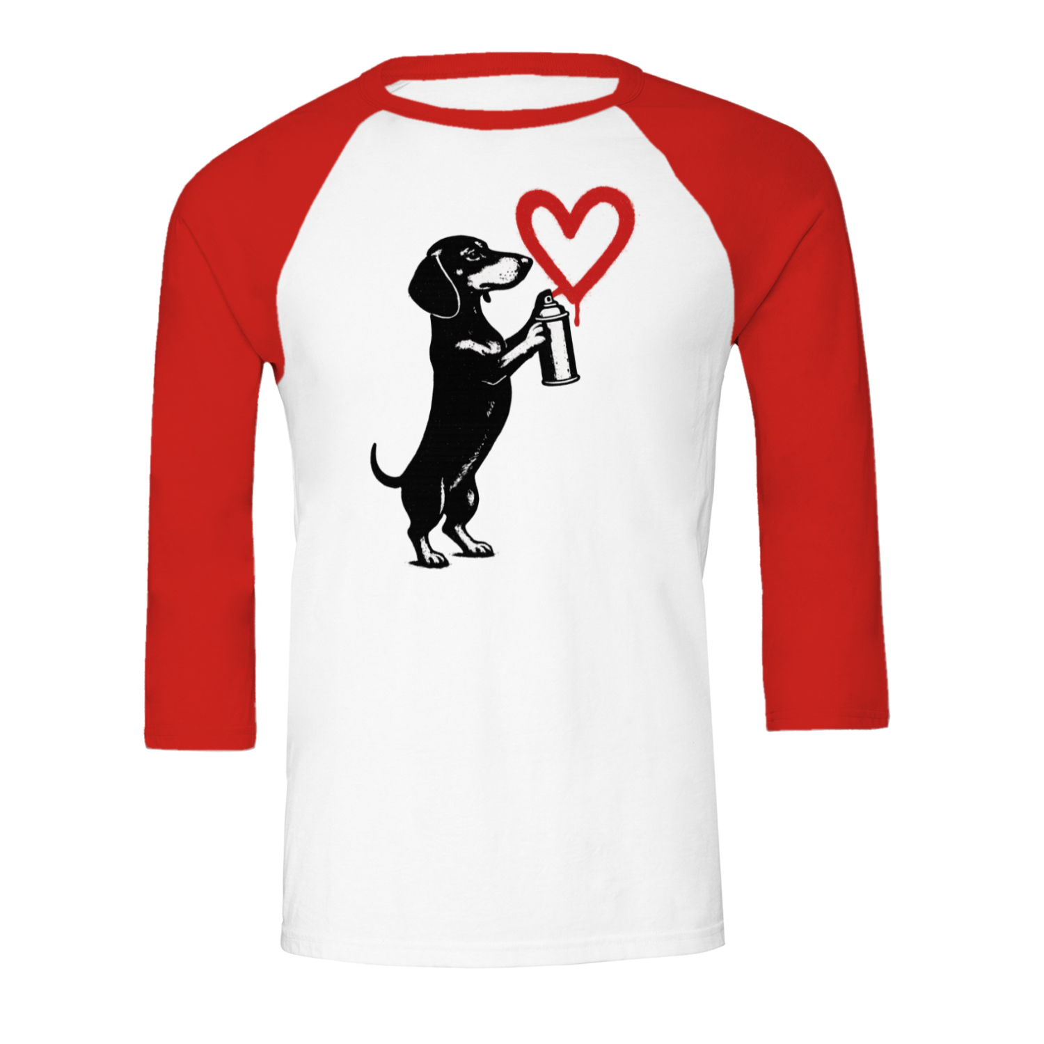 Dackel „Love Graffiti“ – 3/4 Sleeve Urban Street-Art Shirt-Sweatshirt-True Insights