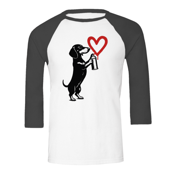 Dackel „Love Graffiti“ – 3/4 Sleeve Urban Street-Art Shirt-Sweatshirt-True Insights