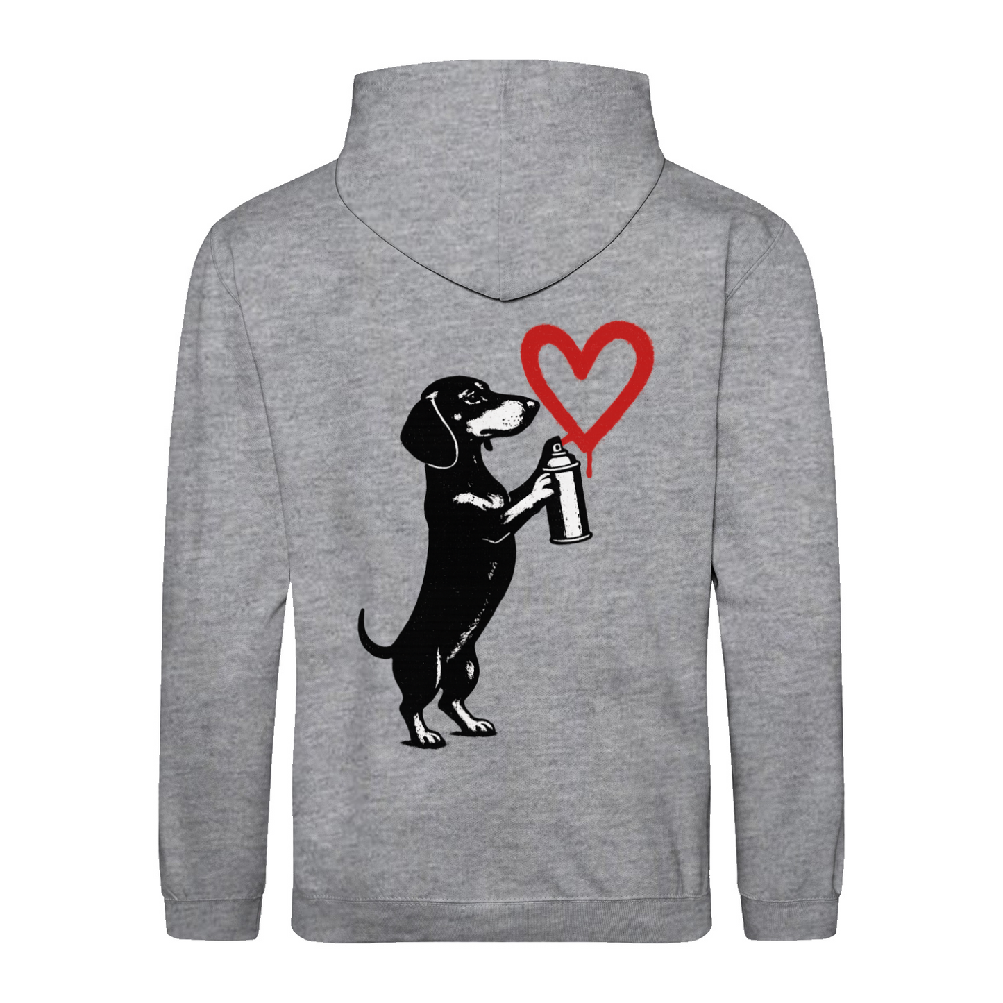 Dackel „Love Graffiti“ – Street-Art Sweatshirt für Liebhaber urbaner Statements-Sweatshirt-True Insights